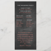 Coral Chalkboard Wedding Program Programma (Achterkant)