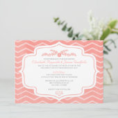 Coral Chevron Invitations de mariage (Debout devant)