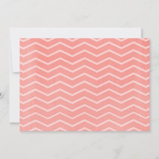 Coral Chevron Invitations de mariage (Dos)