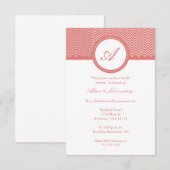Coral Chevron Monogram Bridal Shower Kaart (Voorkant / Achterkant)