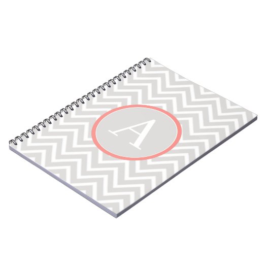 Coral Chevron Monogram Carnet (Côté gauche)