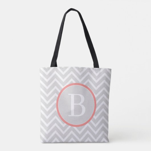 Coral Chevron Monogram Sac fourre-tout (Dos)