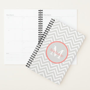 Coral Chevron Monogramme