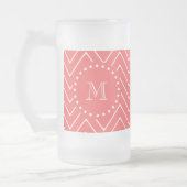 Coral Chevron Pattern | Koraalmonogram Matglas Bierpul (Links)