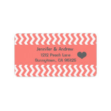 Coral Chevron Return Label