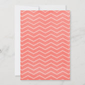Coral Chevron Stripes Mariage Invitations (Dos)