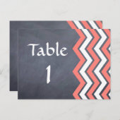 Coral Chevron Tafel Kaarten (Voorkant / Achterkant)
