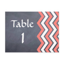 Coral Chevron Tafel Kaarten
