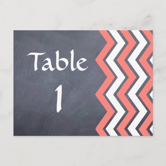 Coral Chevron Tafel Kaarten (Voorkant)
