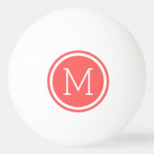 Coral Circle Monogram gepersonaliseerd Pingpongballen (Voorkant)