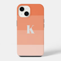 Coral Color Blocks Aangepaste Monogram Initiaal