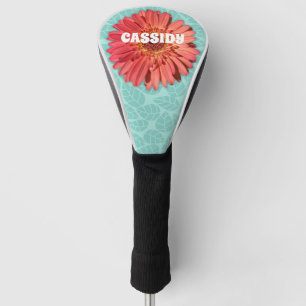 Coral Colored Gerbera Daisy Photo Mint Green Golfheadcover