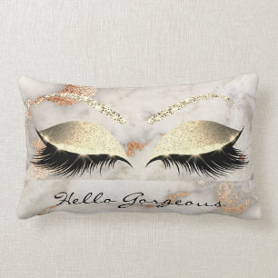 Coral Copper Marble Makeup Lashes Hallo Prachtig Kussen