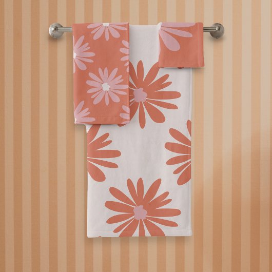 Coral Couleur BOHO Motif Floral Retro