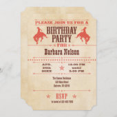 Coral Cowboy Birthday Kaart (Voorkant / Achterkant)