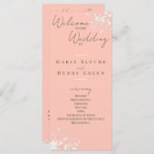 Coral & Cream Filigree Elegant Wedding Programme (Voorkant / Achterkant)