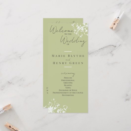 Coral & Crème Filigree Élégant programme de mariag (Devant/Arrière en situation)