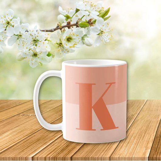 Coral Custom Monogram Koffiemok