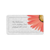 Coral Daisy Damask Retourner l'adresse Étiquettes (Devant)
