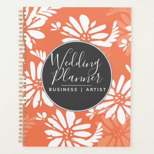 Coral Daisy Silohuette Garden Wedding Planner (Voorkant)