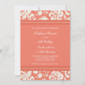 Coral Damask 85e anniversaire Invitations (Dos)
