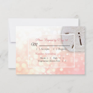 Coral Dollar Oceanic Wedding Carte RSVP