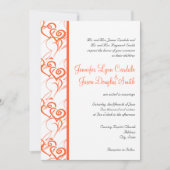 Coral Double Hearts Frappe Les Invitations De Mari (Devant)