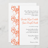 Coral Double Hearts Frappe Les Invitations De Mari (Devant / Derrière)