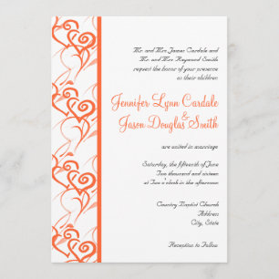 Coral Double Hearts Frappe Les Invitations De Mari