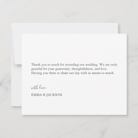 Coral Dreams Mariage Merci Note (Dos)