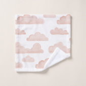 Coral Dreamtime Aquarelle Nuages Serviette (Gant de toilette)