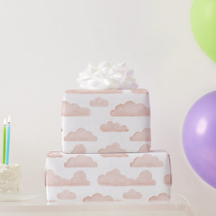 Coral Dreamtime Waterverf Clouds Wrapping Paper Cadeaupapier