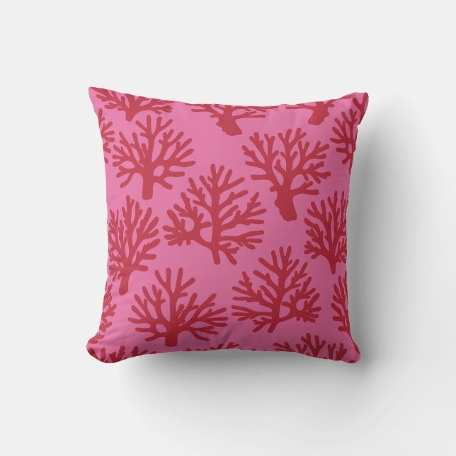 Coral Drift Red Pink Kussen (Voorkant)