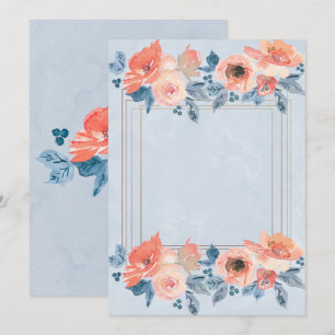 Coral Dusty Blue Gold zal mijn Bridesmaid zijn Kaart