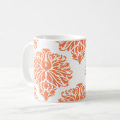 Coral Elegant Damask Coffee Mok (Voorkant links)