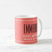 Coral EMMANUEL DIEU AVEC US Christian Coffee Mug (Devant droit)