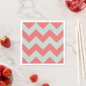 Coral en Mint Green Moderne Chevron Servet (Insitu)