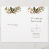 Coral Enchanted Forest TriFold Wedding Programme (Voorkant)