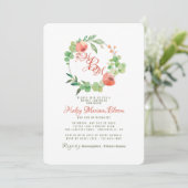 Coral Essence Bridal Luncheon Douche Invitation (Debout devant)