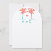 Coral et Neo Mint Beach Typographie Invitation (Dos)