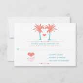 Coral et Turquoise Beach Typographie Invitation (Devant)
