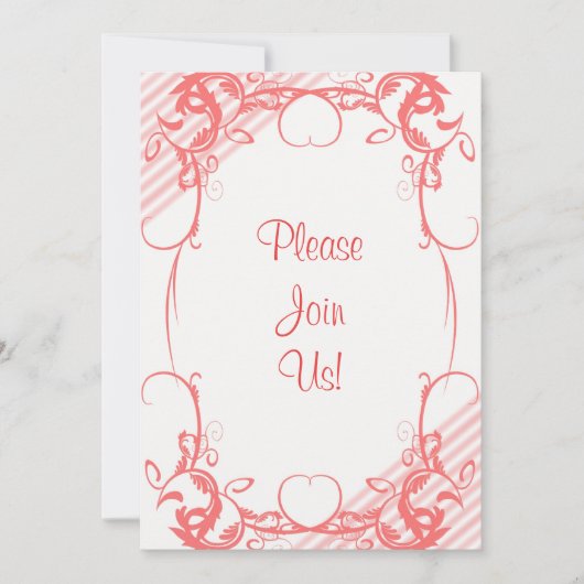 Coral Fancy Faire-part de mariage (Devant)