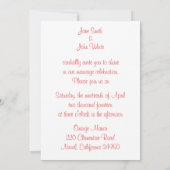 Coral Fancy Faire-part de mariage (Dos)