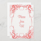 Coral Fancy Faire-part de mariage (Devant / Derrière)