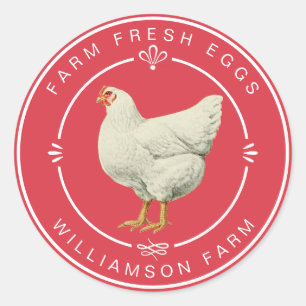 Coral Farm Verse Eieren Ronde Sticker