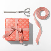 Coral Fleur-de-Lis Cadeaupapier