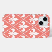 Coral Fleur de Lis Case-Mate iPhone Case (Achterkant (horizontaal))