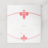 Coral Fleur de Lis Wedding Reception (Buitenkant ongevouwen)