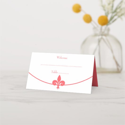 Coral Fleur de Lis Wedding Reception (Voorkant)