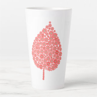Coral Floral Leaf Design – Boho Botanical Leaf Mad Latte Mok